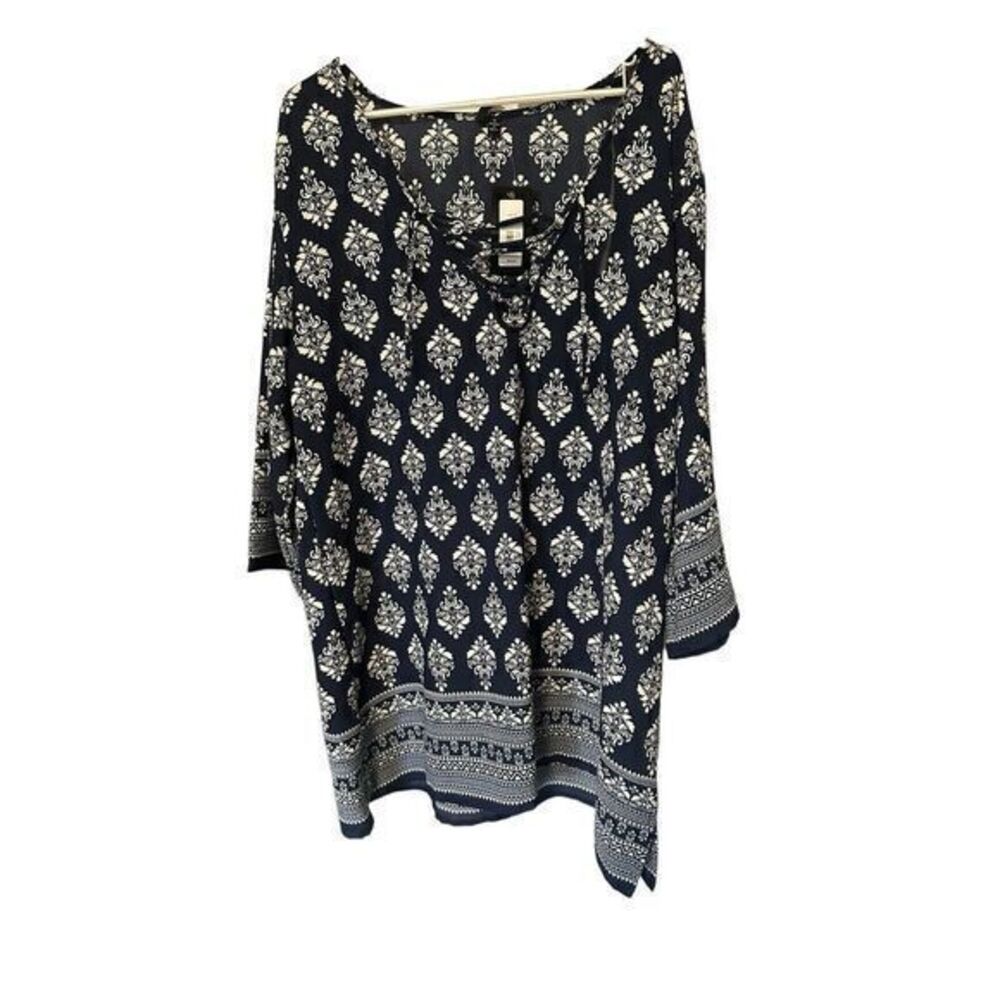 Portocruz Swimsuit Cover Up Navy Ivory‎ Size 1X NWT